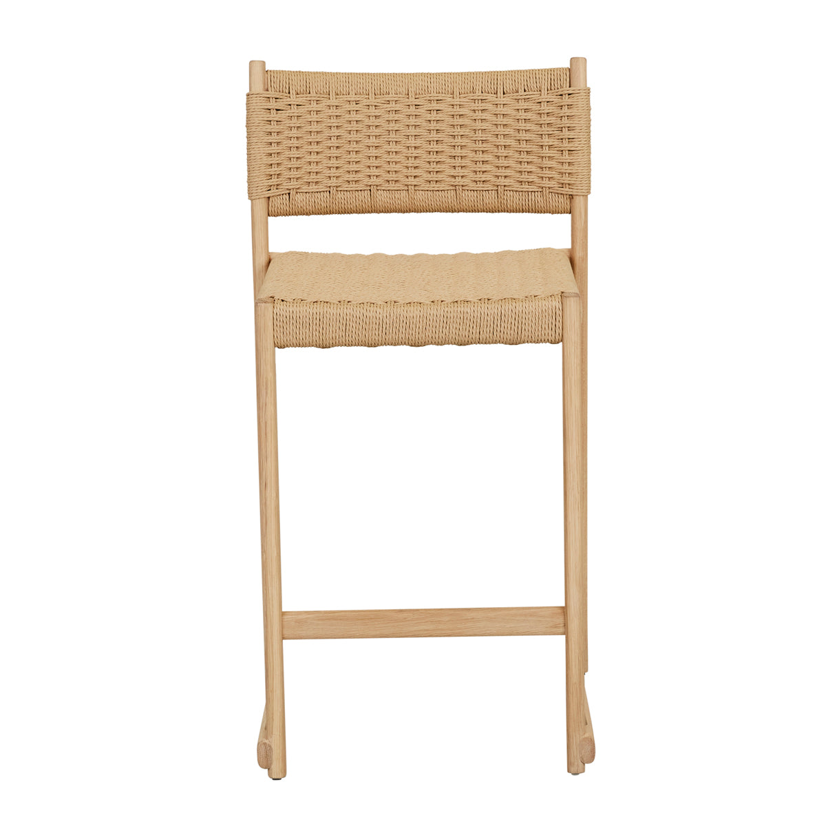 Anton Paper Cord Bar Stool - Natural Woven Seat, Adjustable Height, Modern Kitchen & Dining Room Furniture for Home, Bar, Cafe, and Restaurant Use