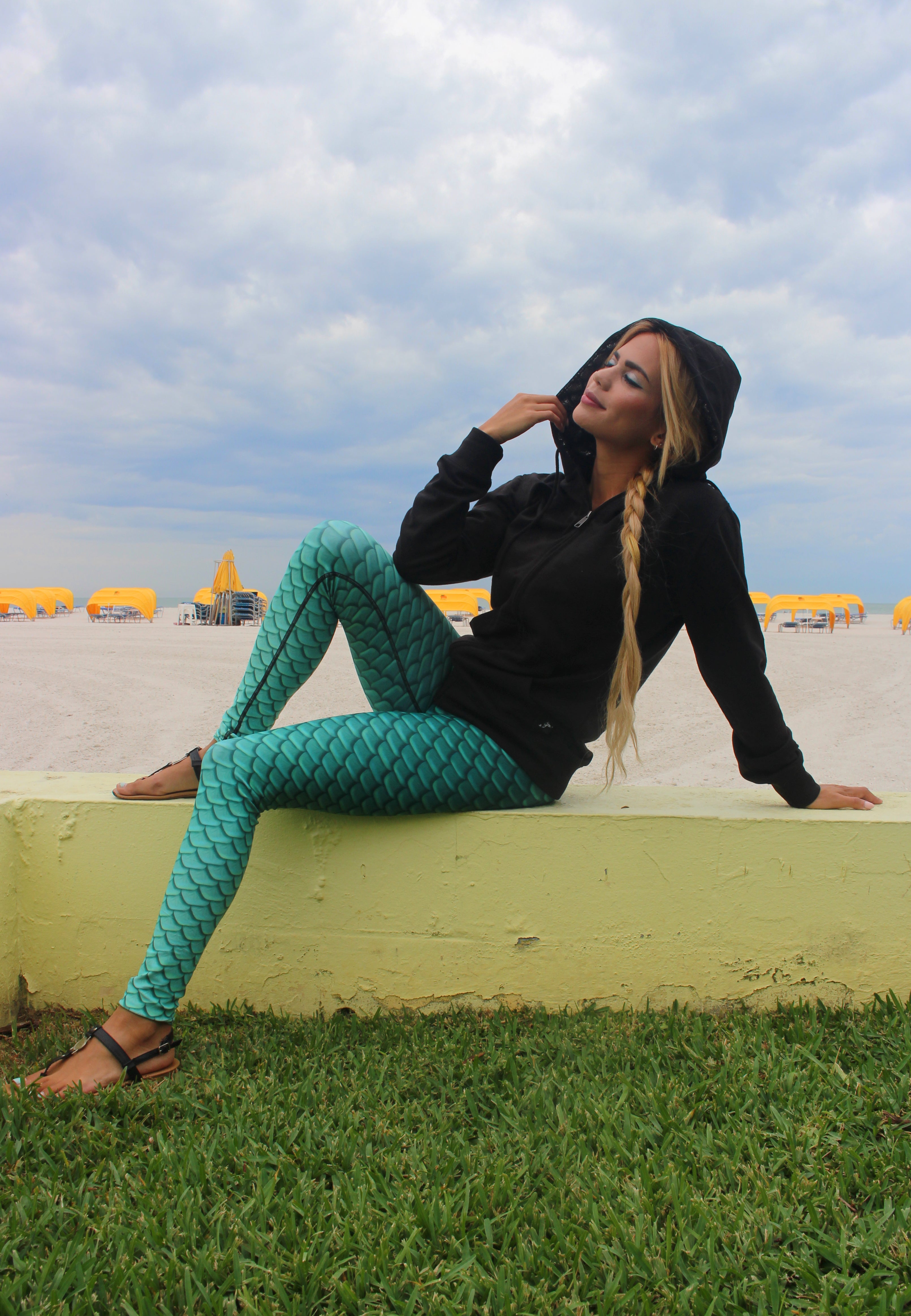 Ariel The Little Mermaid Leggings for Women - Disney Princess Inspired Yoga Pants, High Waisted Workout Leggings - Perfect for Cosplay, Halloween Costume & Disney Theme Parties