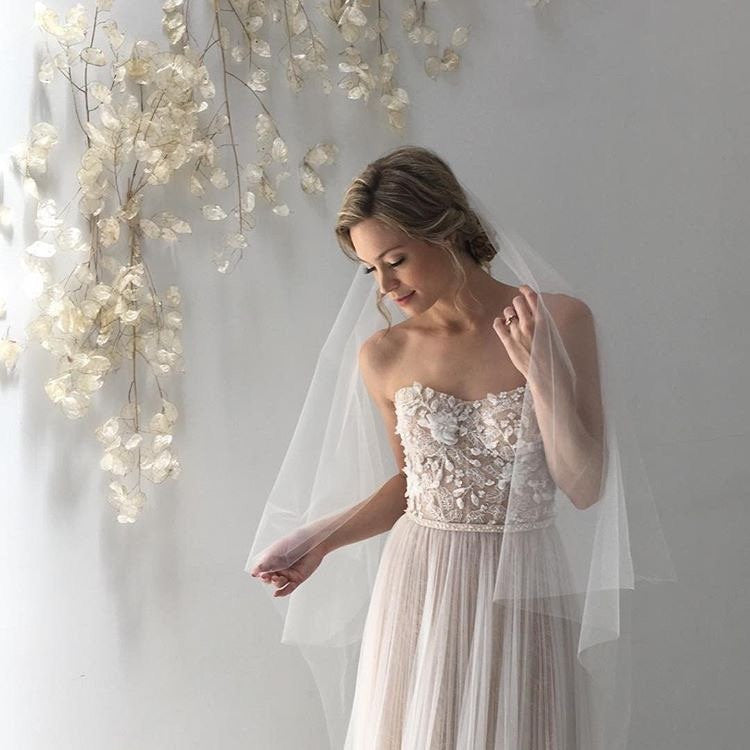 Ethereal Illusion Blusher Cathedral Length Wedding Veil - Romantic Bridal Accessory for Church Ceremonies & Photoshoots