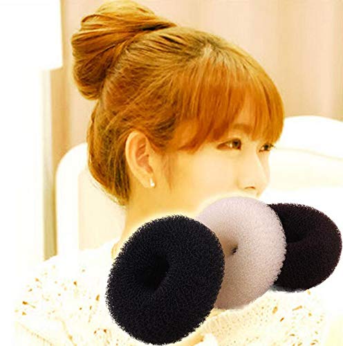 3Pcs Donut Hair Bun Maker Ring - Large, Medium, Small Set for Women & Girls - Chignon Hair Doughnut Styling Tool for Updos, Ponytails & Party Hairstyles