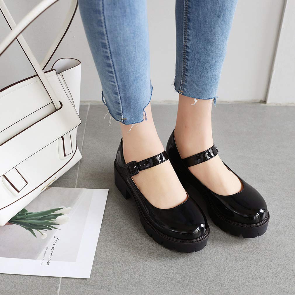 Women's Mary Jane Platform Shoes - Chunky Heel Lolita & Gothic Style Wedges for Cosplay, Vintage Fashion & Daily Wear