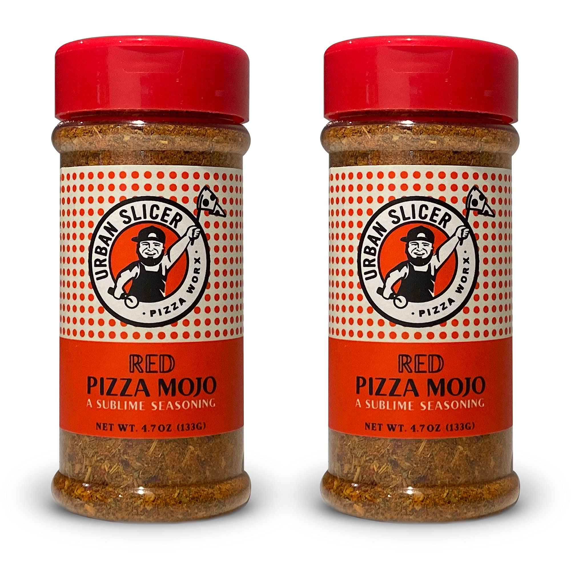 Urban Slicer Pizza Worx - Premium Red Pizza Seasoning Blend - Extraordinary Italian Spices - 4.7 oz Bottles (2-Pack) - Perfect for Homemade Pizza, Pasta & Garlic Bread
