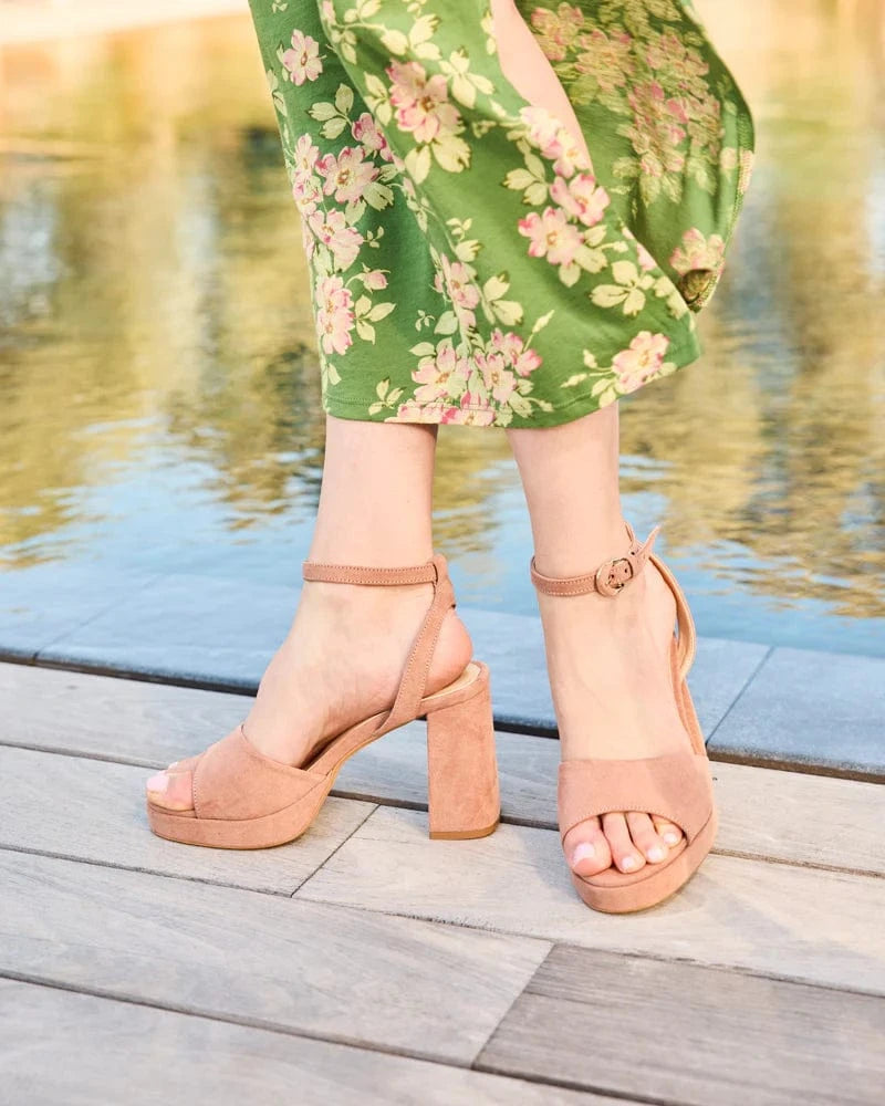 Narcissus Vegan Suede Block Heels for Women | Comfortable Chunky Heels | Perfect for Office, Party & Wedding Occasions