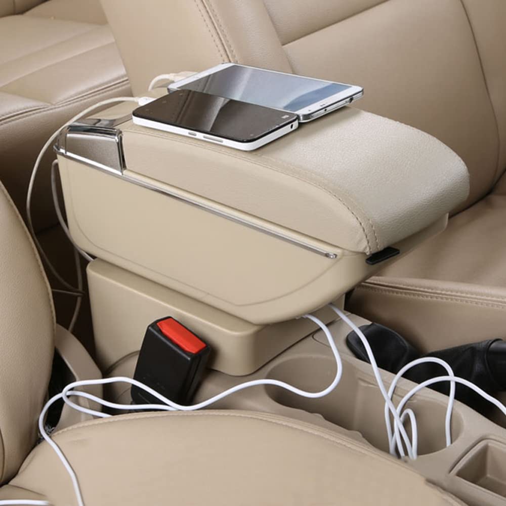 7 USB Car Armrest for Honda Fit/Jazz 2009-2013 - Center Console Organizer for Road Trips