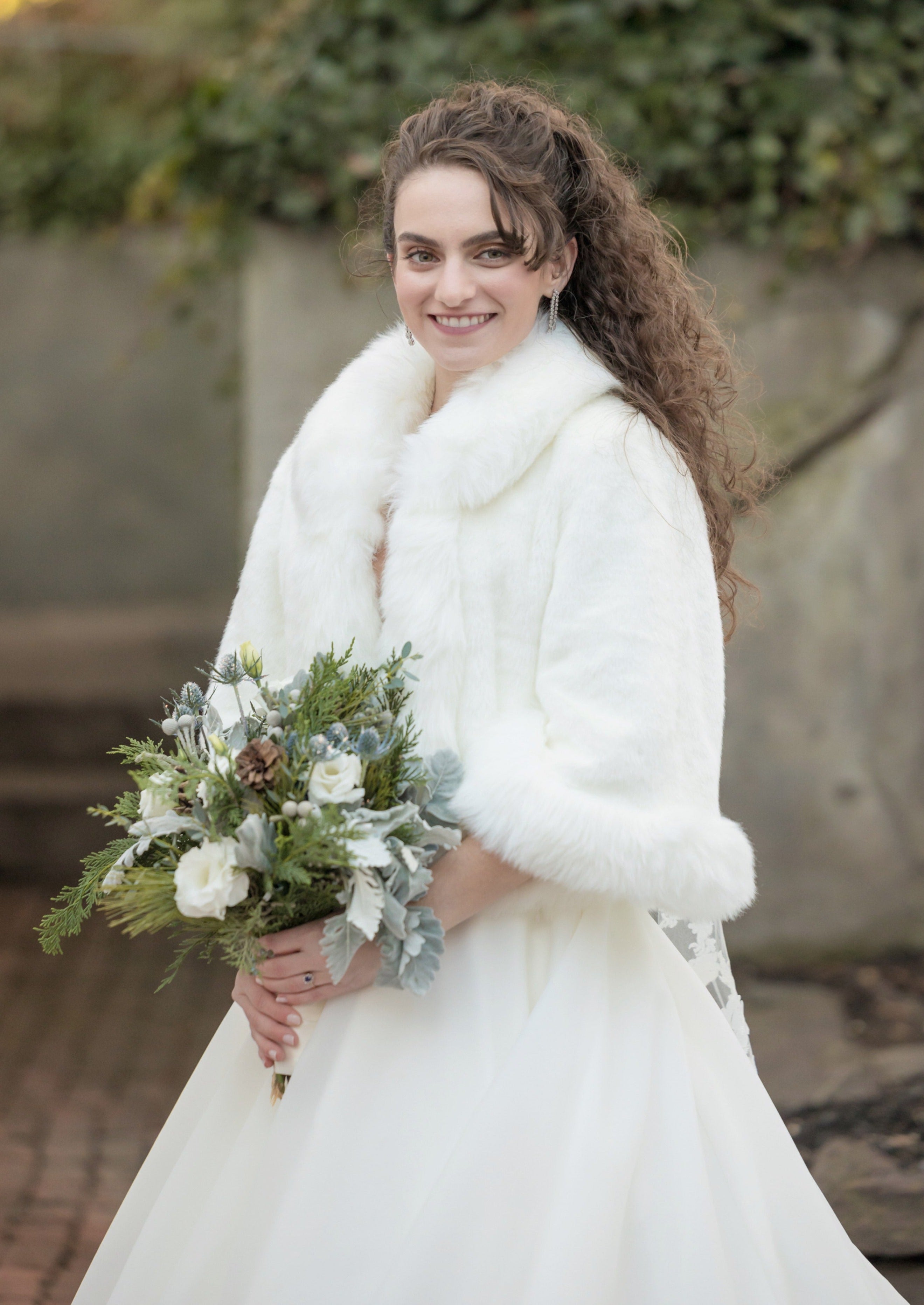 Chloe Wht01 Ivory White Faux Fur Jacket for Women - Winter Warm Fashion Coat for Parties, Dating & Outdoor Activities