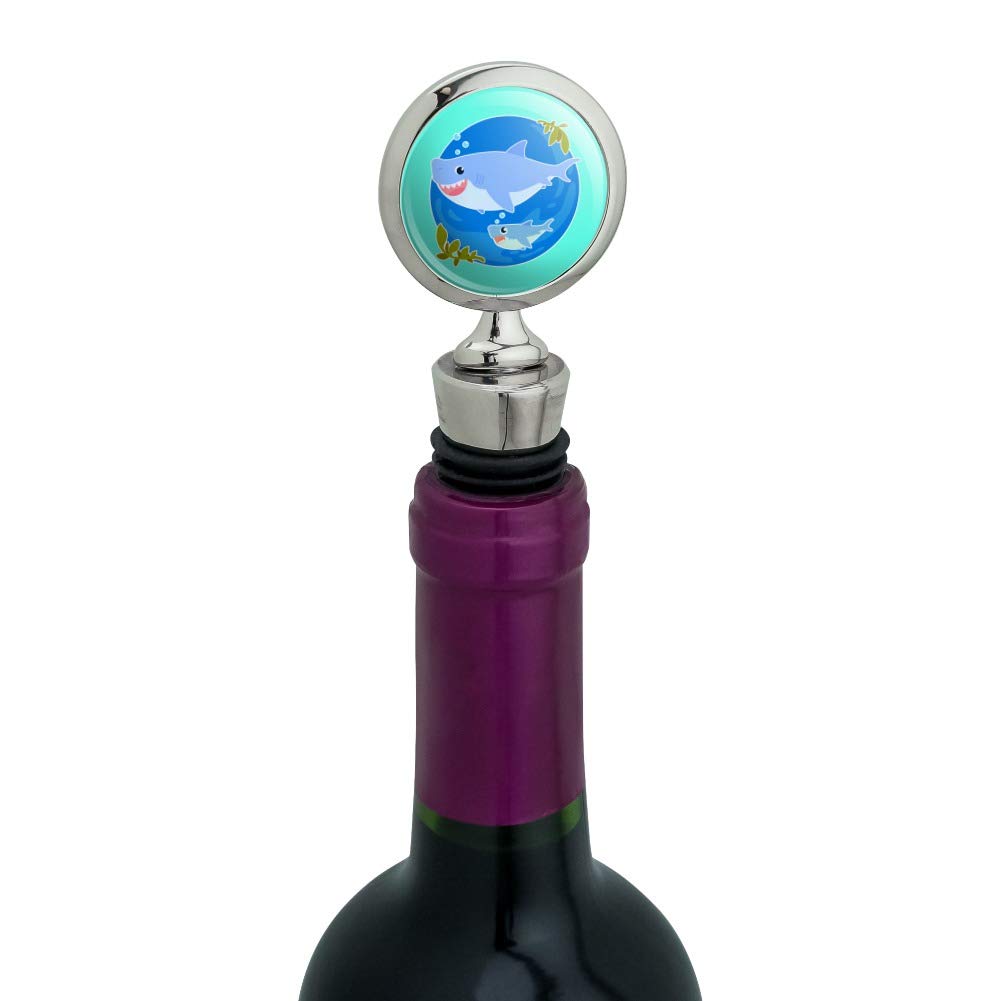 Momma Shark & Baby Shark Ocean-Themed Wine Bottle Stopper - Perfect for Beach Parties, Gifts & Shark Lovers