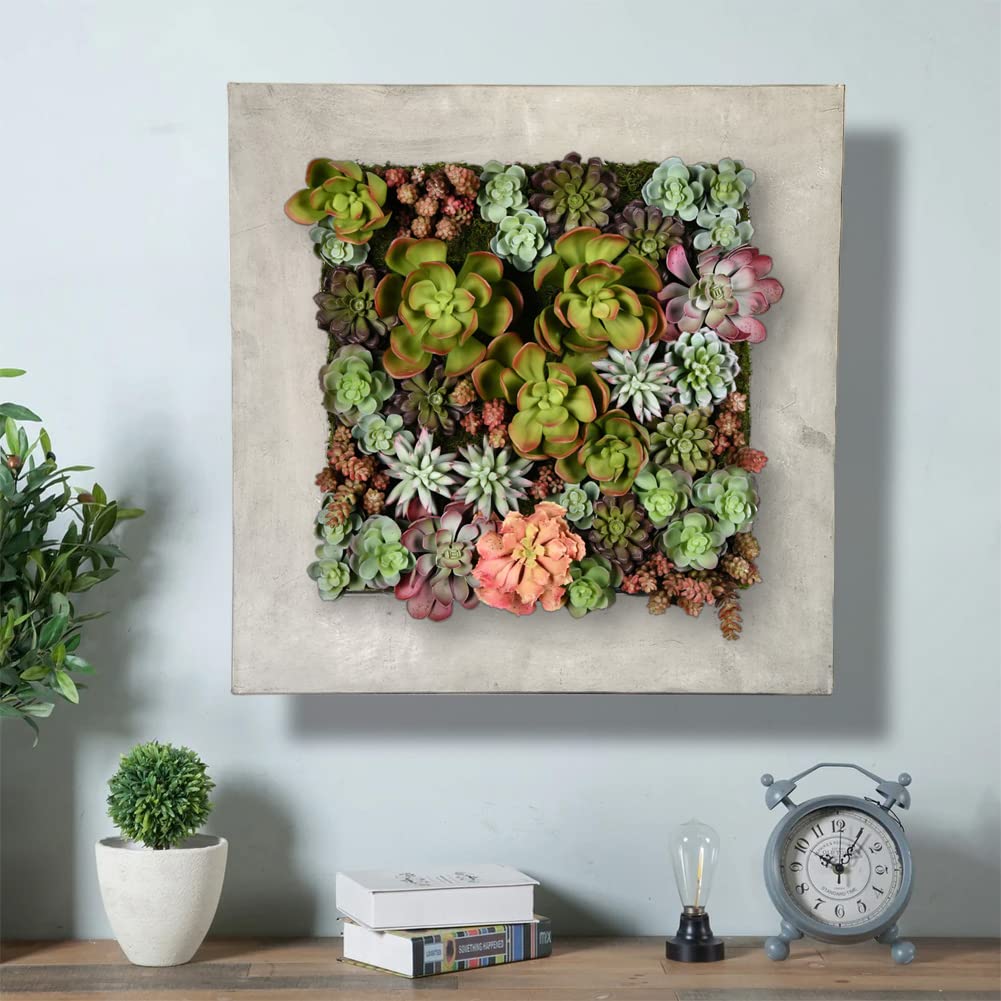 Modern Galvanized Steel Succulent Wall Planter - Aged Zinc Finish, 16 Pocket Vertical Garden for Indoor/Outdoor Decor | Perfect for Home, Office, Balcony & Patio Plant Display
