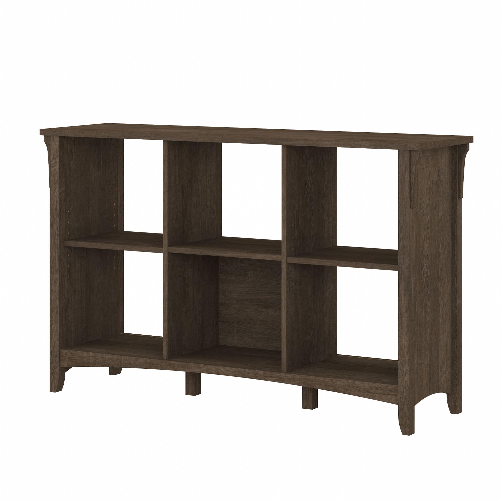 Bush Furniture Salinas 6-Cube Organizer in Ash Brown - Office & Home Storage Solution with Open Shelves for Books, Supplies & Decor - Perfect for Small Spaces, Dorm Rooms & Workstations