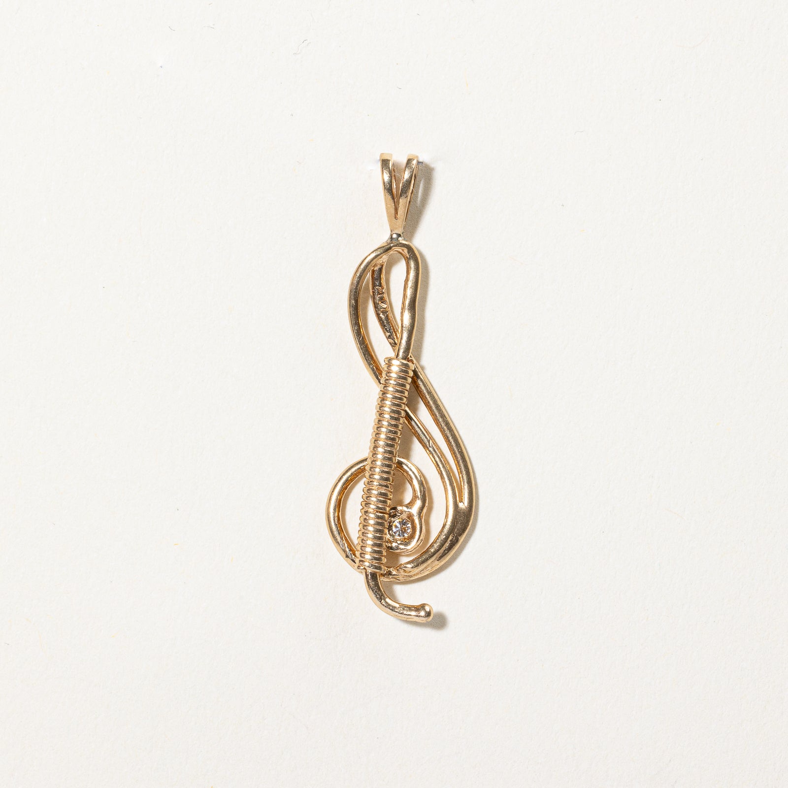 Treble Clef Diamond Pendant Necklace - 0.05 Carat Real Diamond Jewelry - Perfect Gift for Music Lovers & Special Occasions