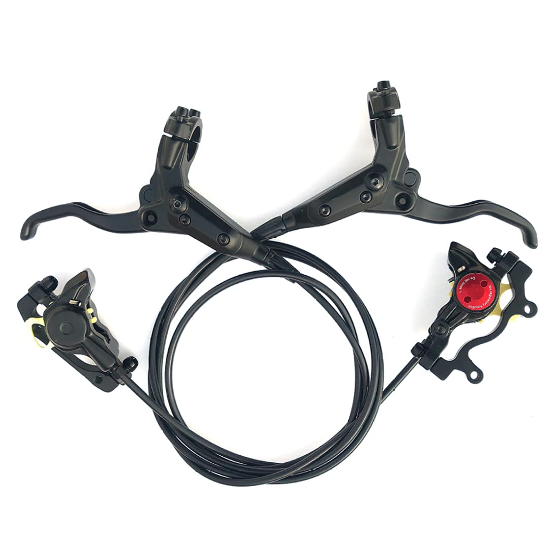Eaarliyam Hydraulic Disc Brakes Set - Front & Rear Oil Pressure Brake System with Brake Lever for Mountain Bike (Black) | Perfect for Trail Riding, Downhill & Off-Road Cycling