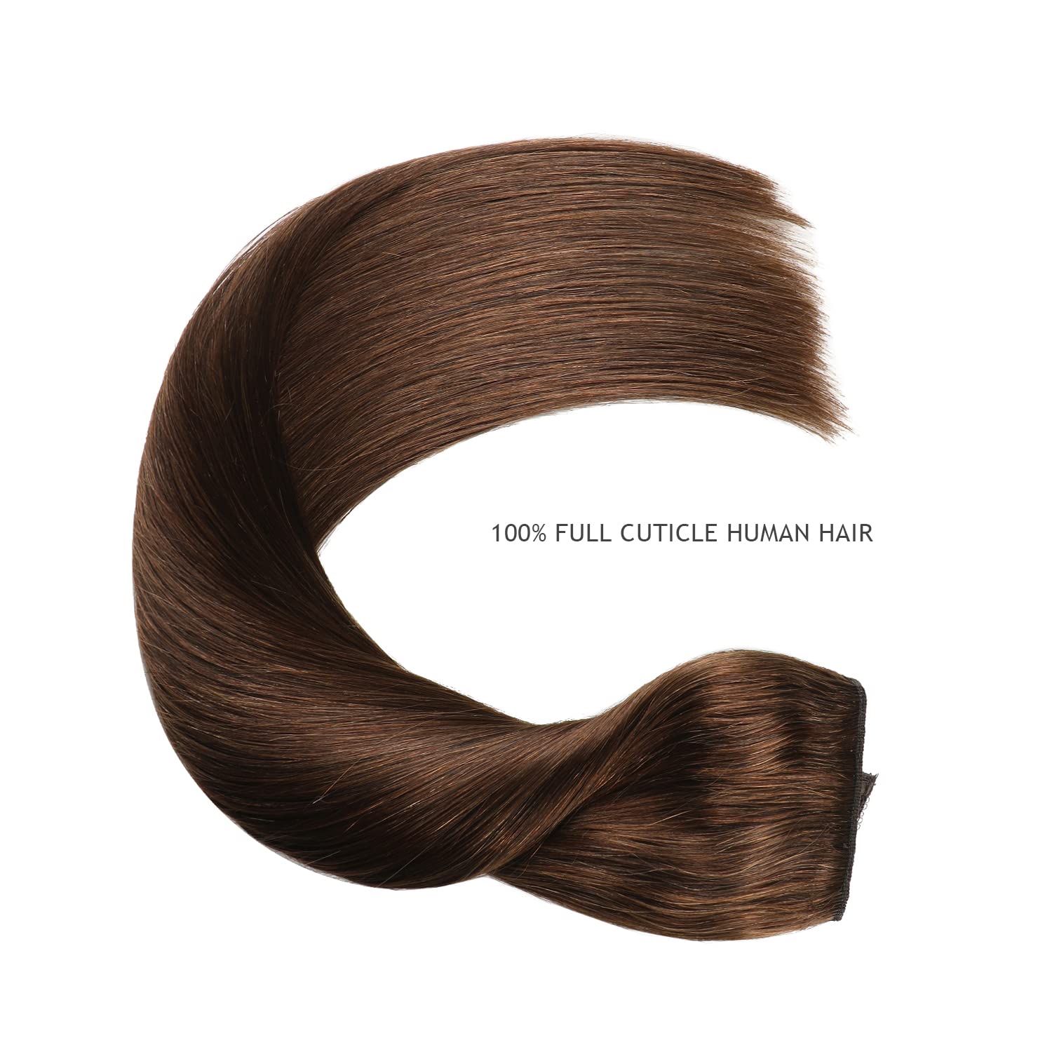 YILITE 20-Inch Wire Hair Extensions - 100% Remy Human Hair, Silky Straight #4 Medium Brown, 110g with Invisible Line | Natural Real Hair Extensions for Daily Wear, Parties & Special Occasions