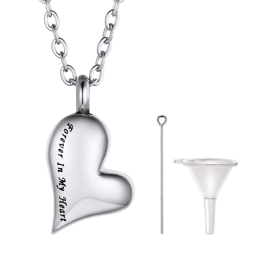 PROSTEEL Always in My Heart - Sterling Silver Memorial Locket Necklace for Ashes, Hair, or Perfume - Engravable Keepsake Jewelry for Loved Ones | Perfect for Remembrance, Sympathy Gifts & Special Occasions