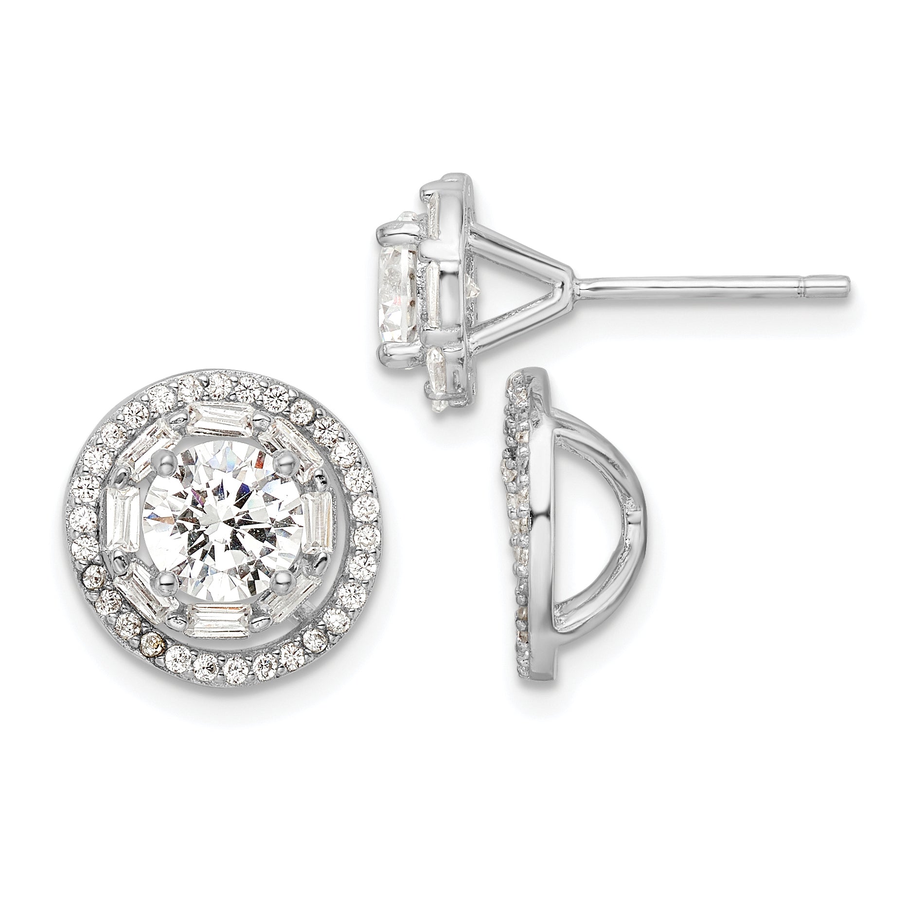 Elegant Cubic Zirconia Stud Jacket Earrings for Women - Perfect for Parties, Weddings & Special Occasions