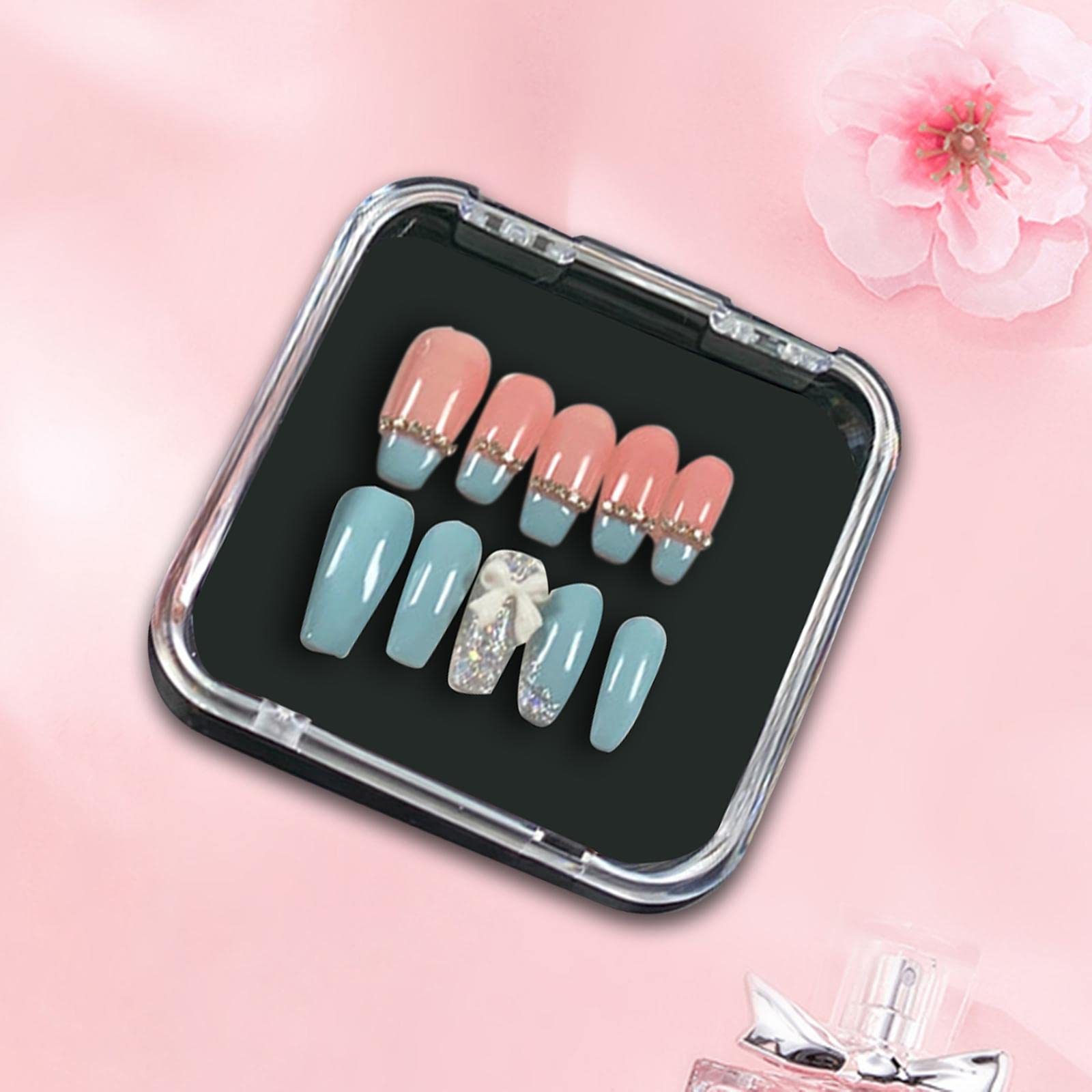 THE STYLE SUTRA® 10-Piece Black Press-On Nail Storage Box Set - Small Nail Organizer for Salon & Home - Nail Art Decorations & Manicure Accessories Kit - Perfect for Travel, Gifts & Professional Use