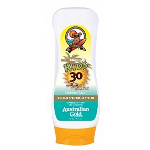Australian Gold Kids Sunscreen Lotion SPF 30 - 8 oz Bottle - Broad Spectrum UVA/UVB Protection - Water Resistant - Gentle for Sensitive Skin - Perfect for Beach, Pool & Outdoor Activities