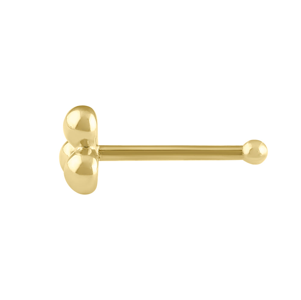 14K Solid Gold Three Dots Nose Stud - Hypoallergenic Nose Ring for Sensitive Skin | Perfect for Everyday Wear, Parties & Special Occasions