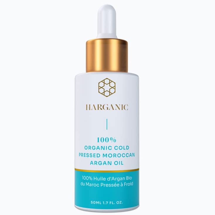 Pure Certified Organic Moroccan Argan Oil for Skin, Hair & Nails - 50ml | Natural Face Moisturizer, Leave-In Conditioner & Hair Growth Serum | Cuticle Care Treatment | Perfect for Daily Hydration, Anti-Aging & Hair Repair