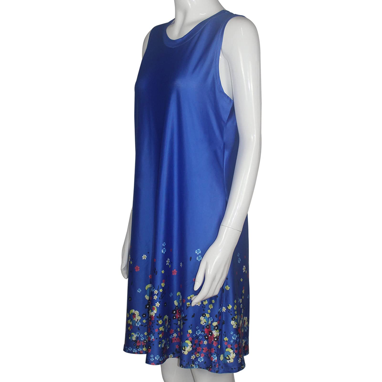 2023 Women's Summer Fashion Boho Sleeveless Tank Dress - Casual V-Neck Plus Size Sundress for Beach, Vacation & Outdoor Activities