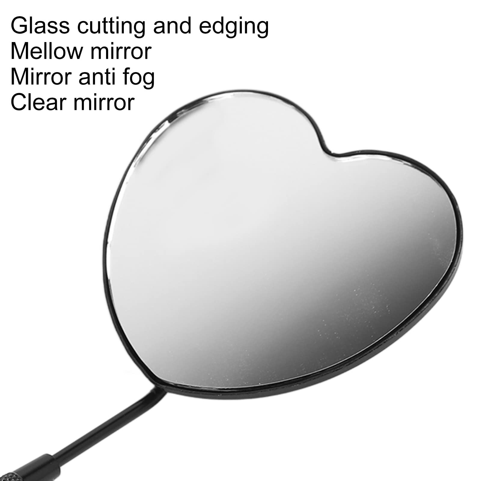 Dioche Stainless Steel Heart Shaped Lash Mirror - Portable Eyelash Extension Mirror for Professional & Home Use - Perfect Makeup Accessory for Lash Artists & Beauty Enthusiasts (Black)