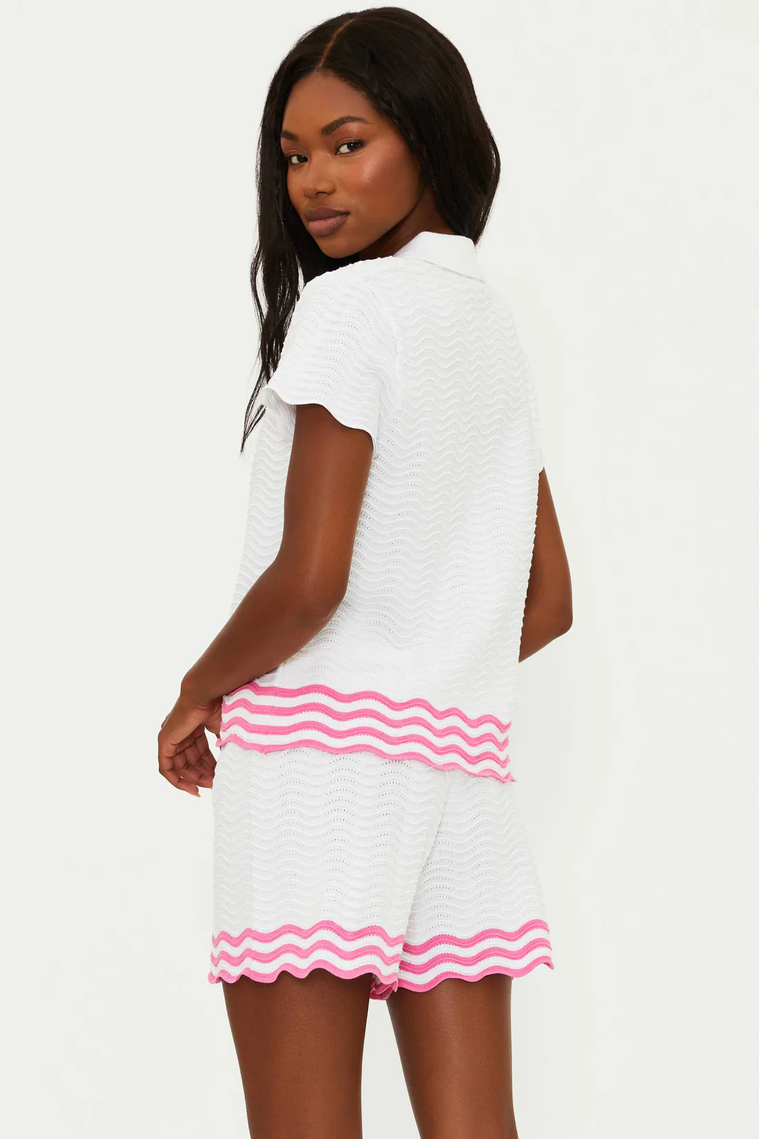 Beach Riot Missy Shorts - Strawberry Wave Print High Waisted Swim Bottoms for Women | Perfect for Pool Parties, Beach Vacations & Summer Getaways