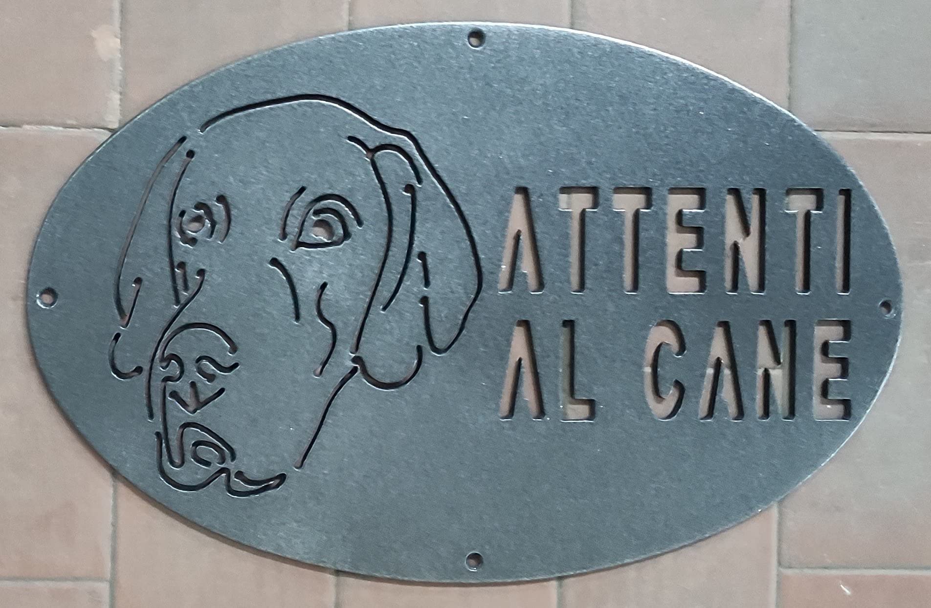 Laser-Engraved 'Beware of Dog' Iron Sign - Dalmata 1772 Design for Home Security & Garden Decor | Perfect for Yard, Gate & Pet Owner Warning Signs