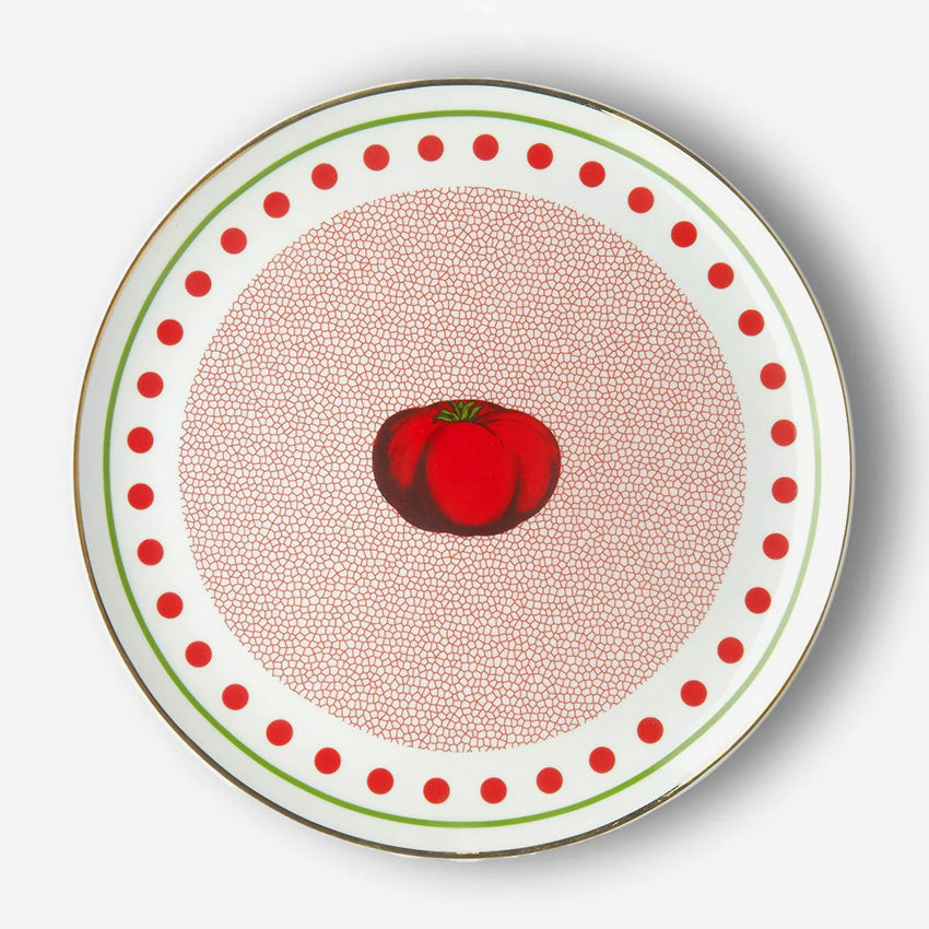 Bitossi Handmade Ceramic Tomato Round Platter - Italian Dinnerware for Serving, Appetizers & Cheese - Perfect for Kitchen, Dining Table & Party Decor