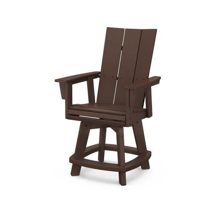POLYWOOD Modern Curveback Adirondack Swivel Counter Chair - Outdoor Bar Stool for Patio, Deck & Poolside - Weather-Resistant & Durable