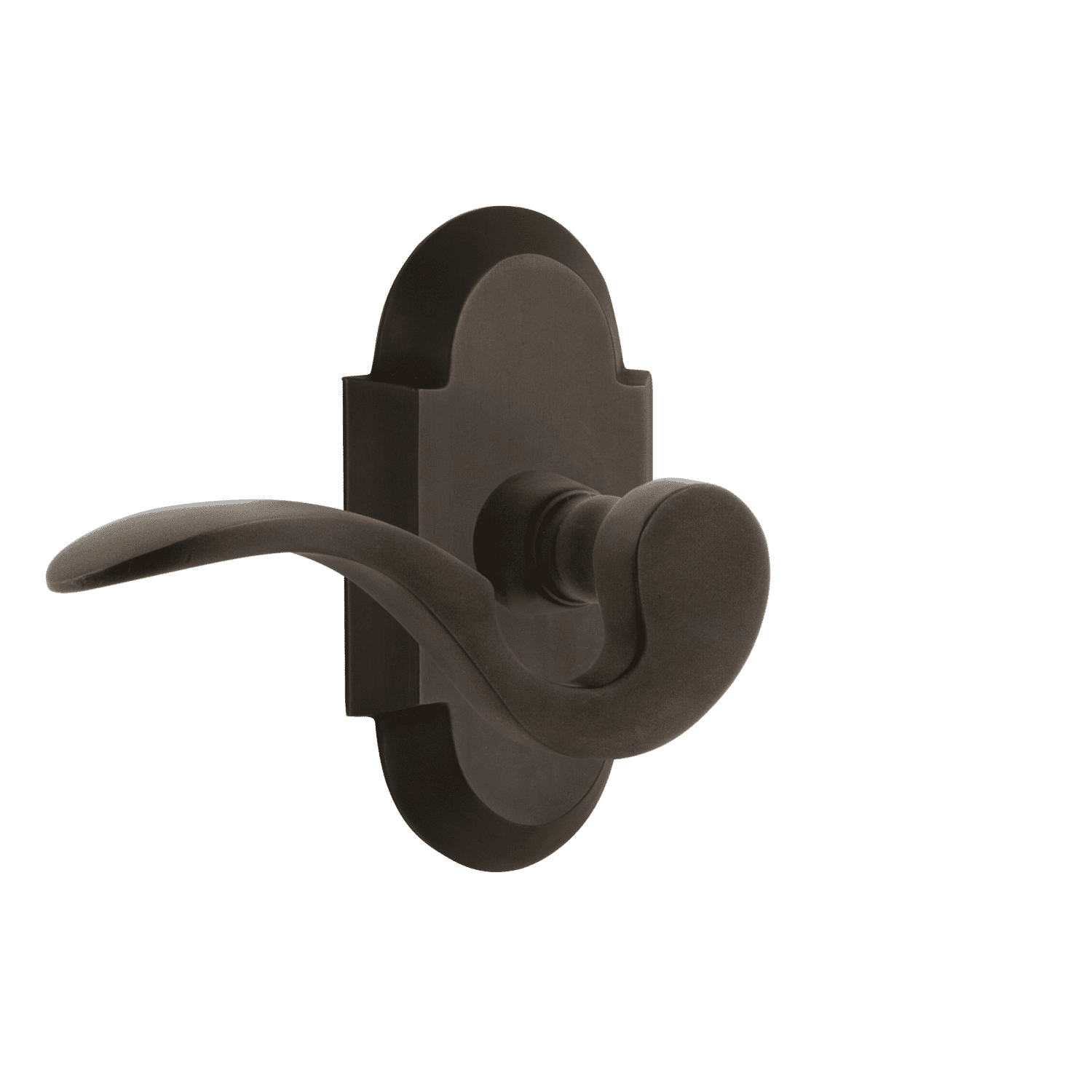 Oil Rubbed Bronze Cottage Short Plate with Manor Lever - Vintage Style Door Hardware for Farmhouse, Cabin & Rustic Home Decor