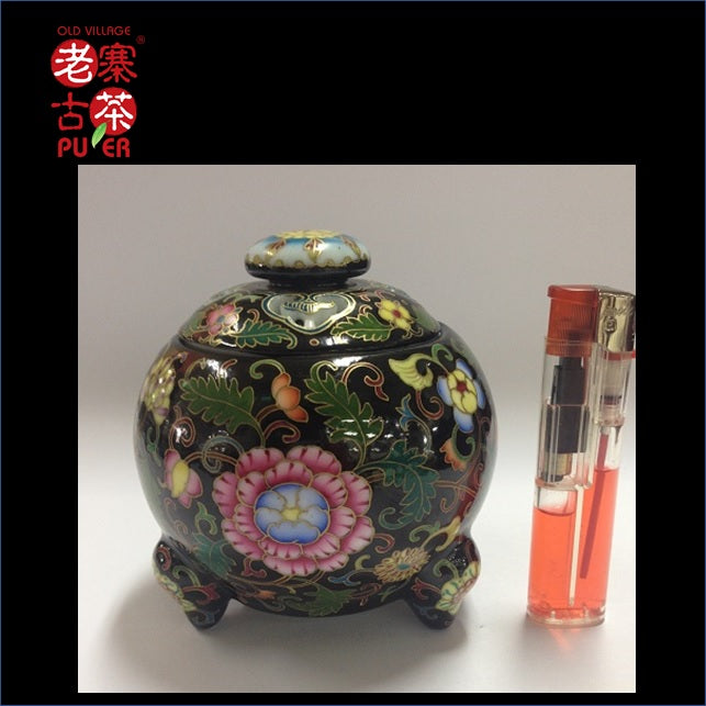 Antique Kangxi Famille Rose Porcelain Incense Burner - Handcrafted Jingdezhen Ceramic, Black Enamel Design - Perfect for Meditation, Home Decor & Feng Shui