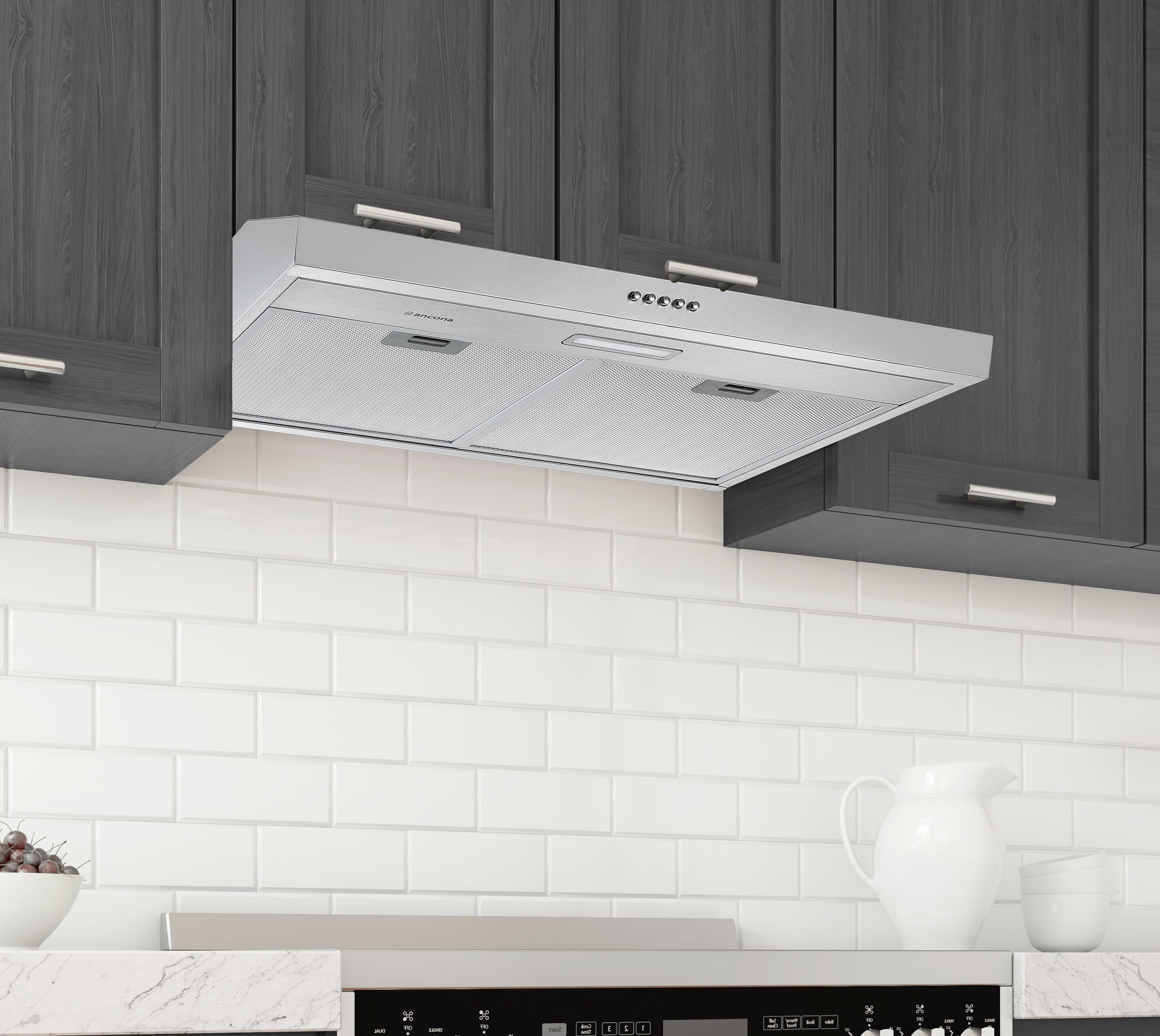 30 Inch Stainless Steel Convertible Under Cabinet Range Hood - Powerful Kitchen Ventilation for Smoke & Odor Removal - Perfect for Home Cooking, Grilling & Baking