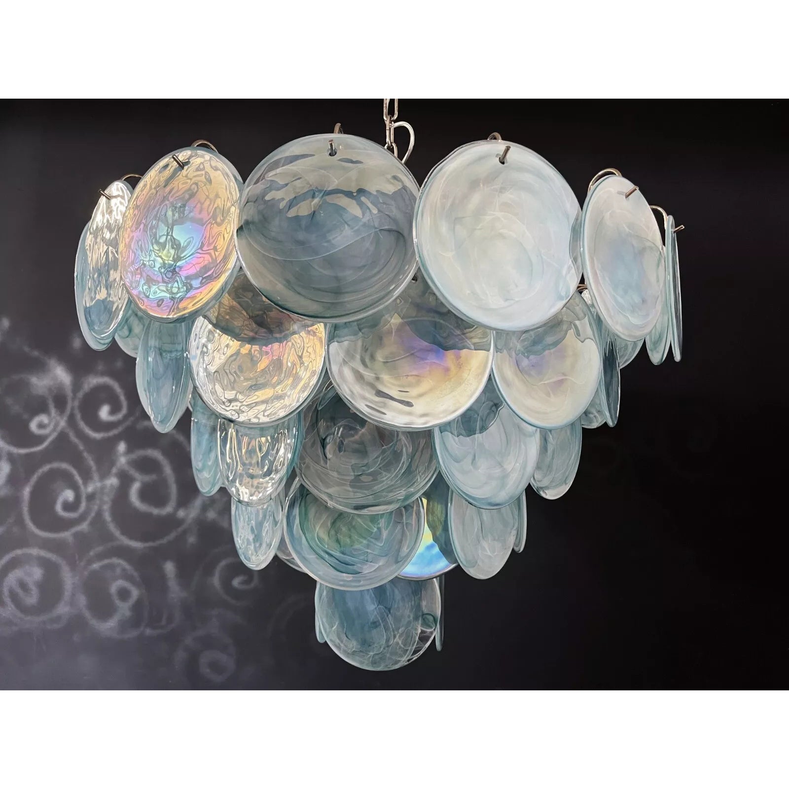 Elegant Camisa Disc Glass Chandelier - Modern Crystal Ceiling Light Fixture for Dining Room, Bedroom, and Living Room Decor