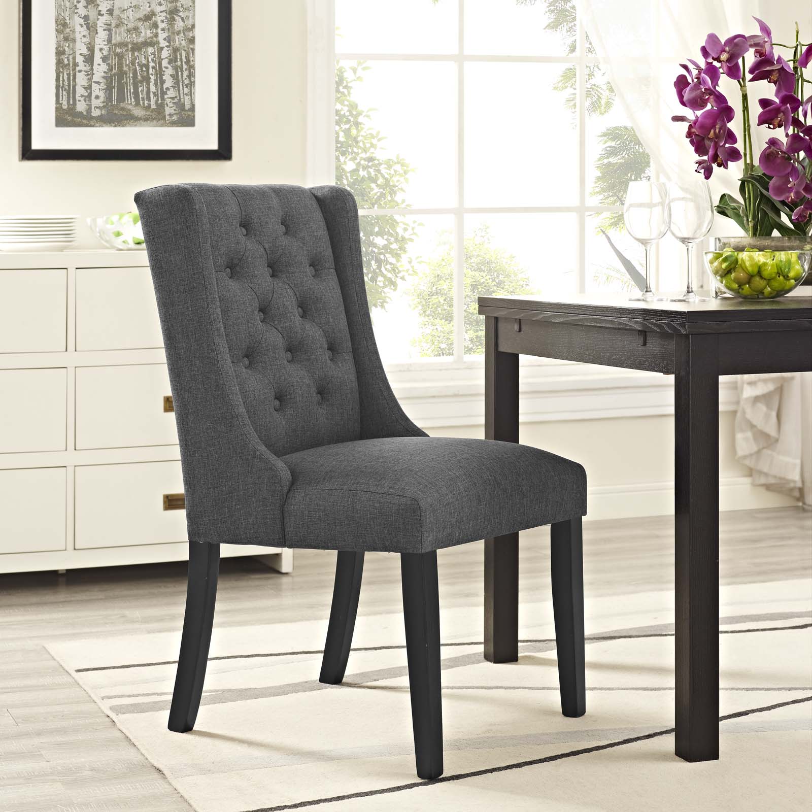 Baronet Fabric Dining Chair - Comfortable Upholstered Seat for Kitchen, Dining Room, or Office - Modern Home Furniture for Everyday Use