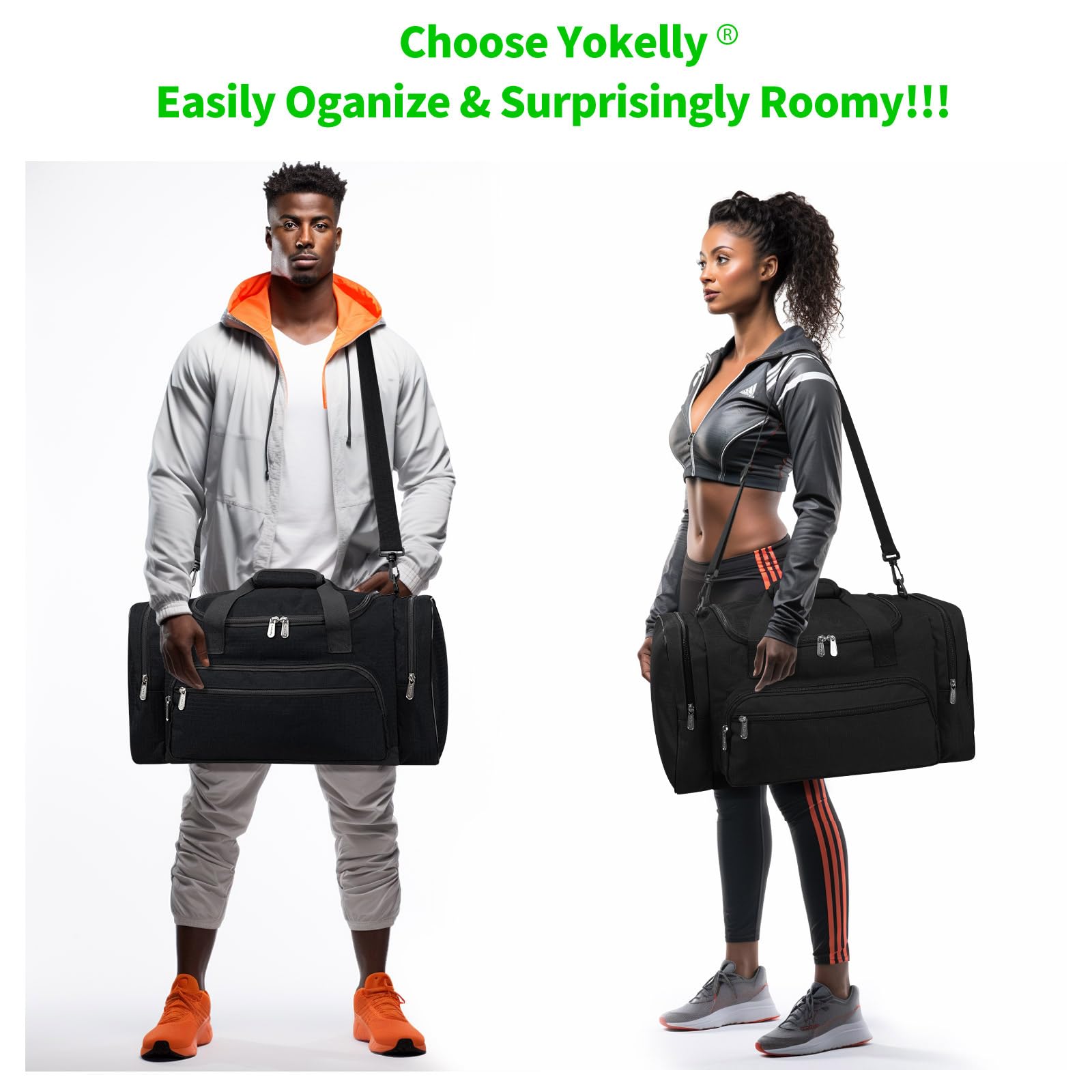 26 Inch Large Sports Duffel Bag - Waterproof Gym Travel Duffle for Men & Women - Perfect for Workouts, Travel, and Sports Equipment Storage (Black)