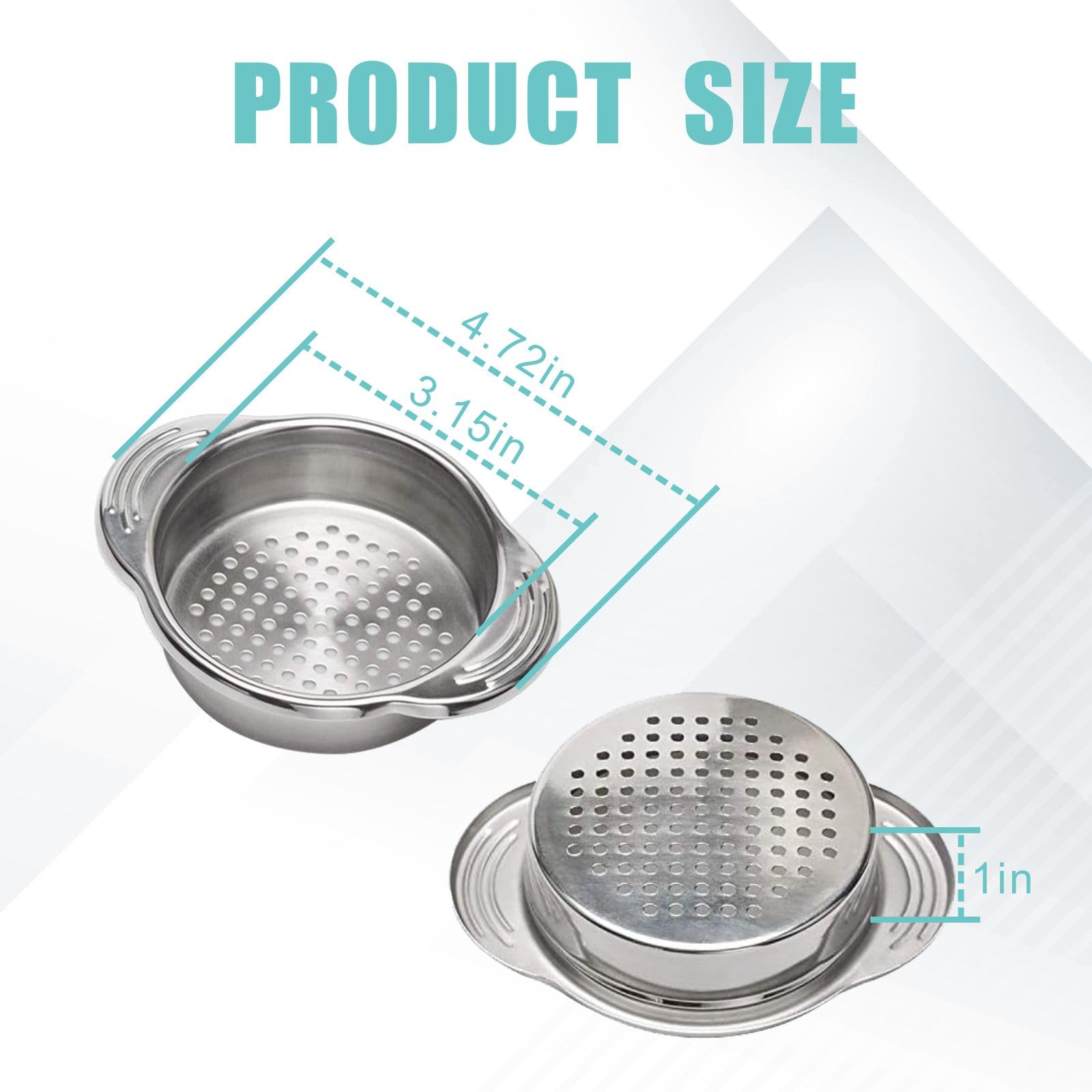 Premium Tuna Can Strainer & Food Colander Set - 2-Piece Eco-Friendly, Food-Grade Stainless Steel Strainer for Easy Draining - Perfect for Canned Tuna, Vegetables, Fruits & Meal Prep