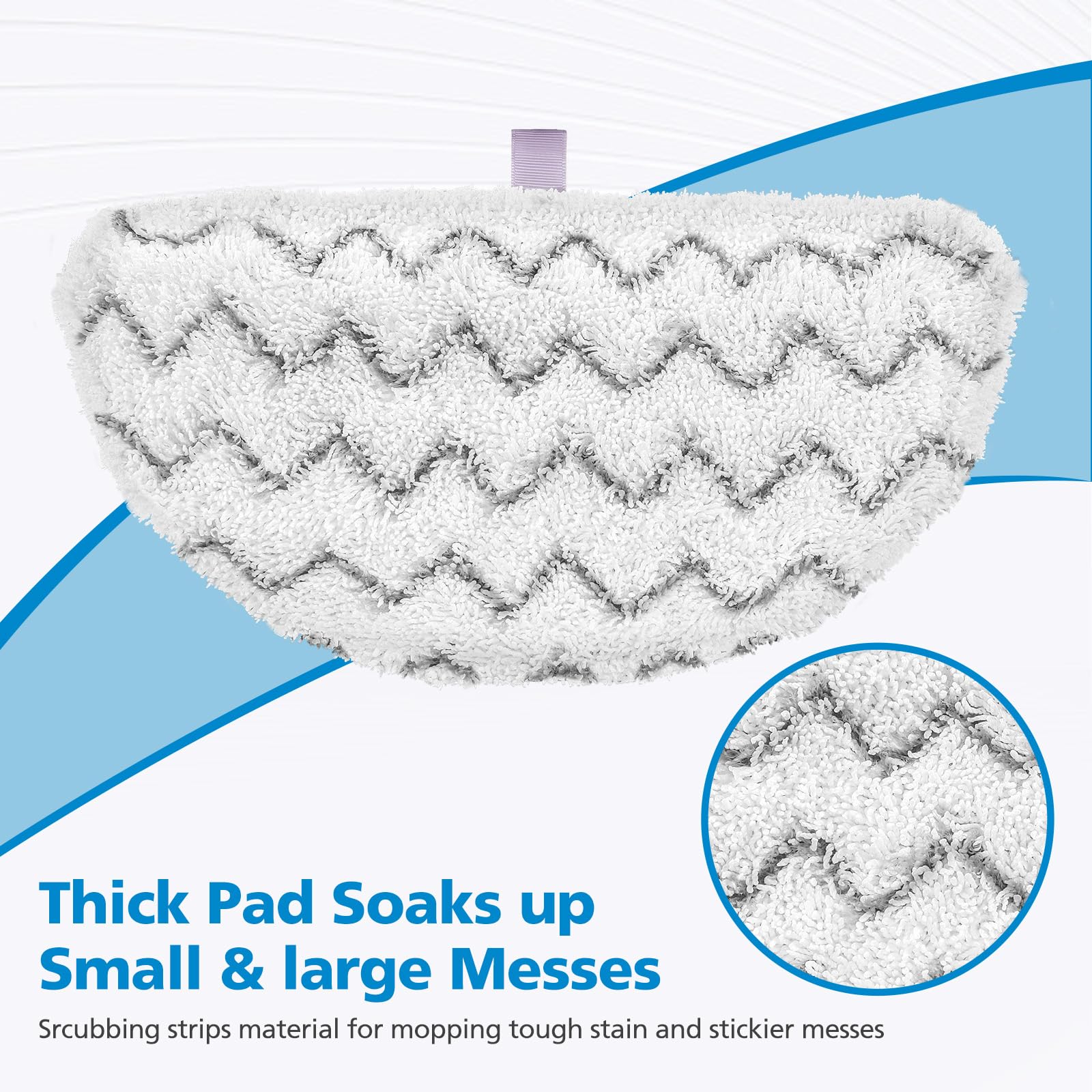 Bissell Steam Mop Pads Replacement (4 Pack) - Compatible with PowerFresh Steam Mop Models 1806, 1544, 1440, 2075A, 2685A, 1940W & More - Part #5938, #203-2633 - Deep Cleaning for Hardwood Floors & Tile Surfaces