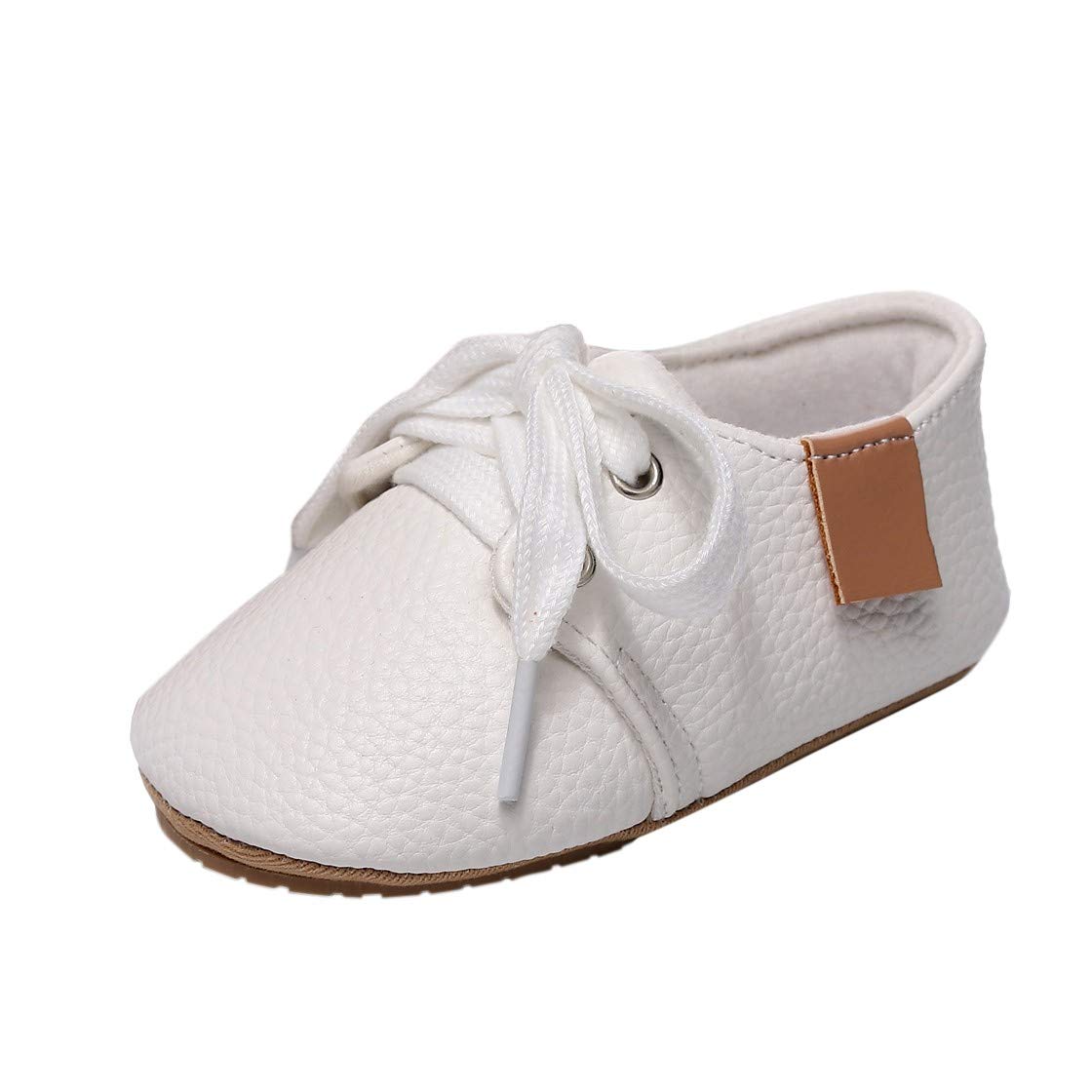 **Baby Walking Shoes for Boys & Girls - Soft Lace-Up Toddler Sandals with Non-Slip Sole | White Casual Shoes for First Steps, Outdoor Play & Everyday Comfort**
