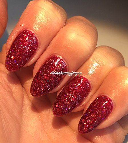 Bluesky Red Glitter SCARLET Diamond BLZ35 UV LED Gel Nail Polish - 10ml Soak Off Manicure Kit for Salon & Home Use - Perfect for Parties, Weddings & Special Occasions