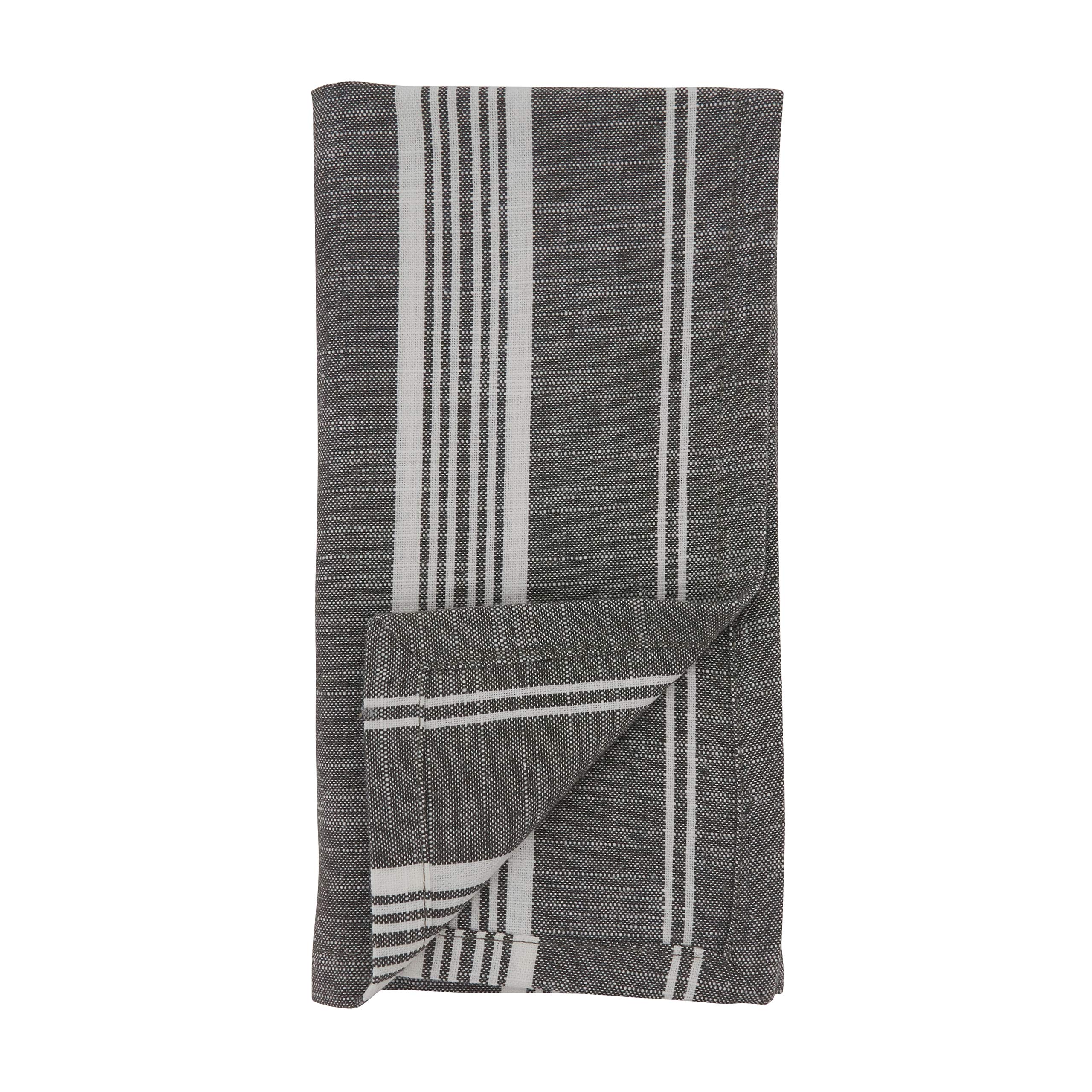 Premium Striped Cotton Table Napkins Set of 4 - Soft & Absorbent Dinner Napkins for Everyday Use, Parties & Fine Dining - Machine Washable & Durable (Eco-Friendly, 16x16 Inches)