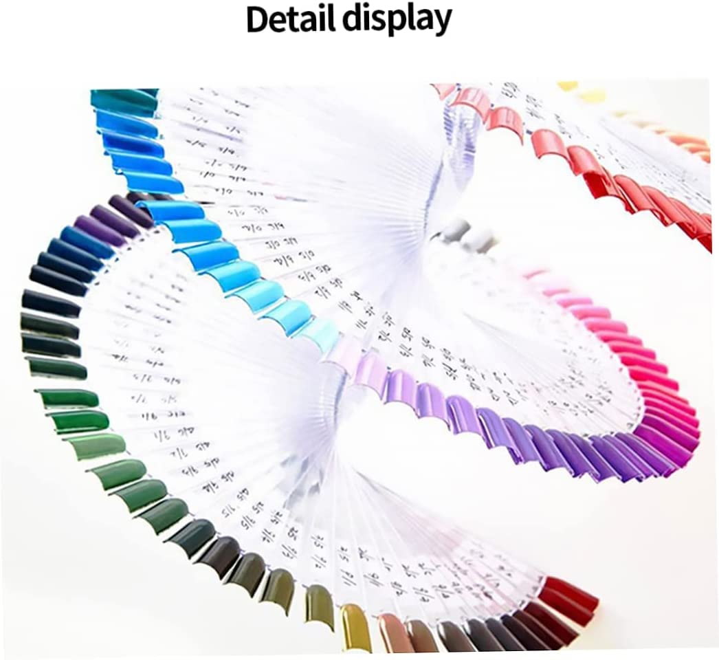 COSLUXE 120-Piece Natural False Nail Practice Tips - Nail Art Color Chart Display Stand, Spiral Nail Polish Gel Showcase for Salon & DIY Manicure - Perfect for Nail Technicians, Students & Home Use