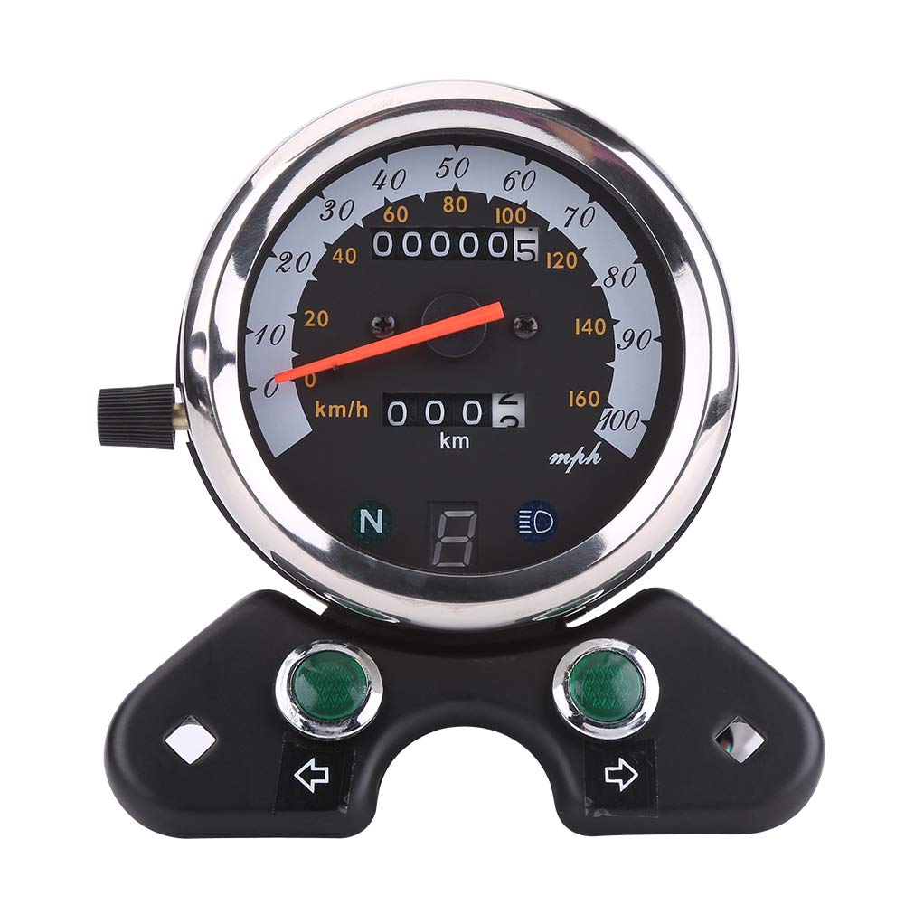 Universal 95mm Motorcycle Speedometer - Digital Gear Display for Cruisers & Bikes