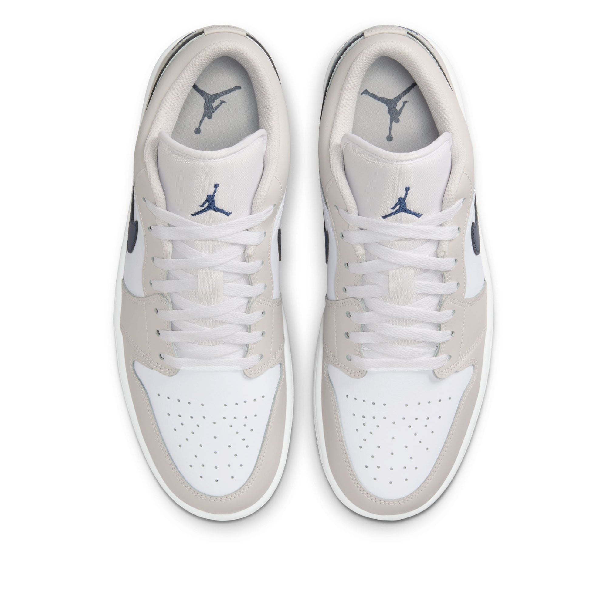 Air Jordan 1 Low Sneakers - White/Midnight Navy Colorway - Men's Basketball Shoes for Casual Wear & Street Style