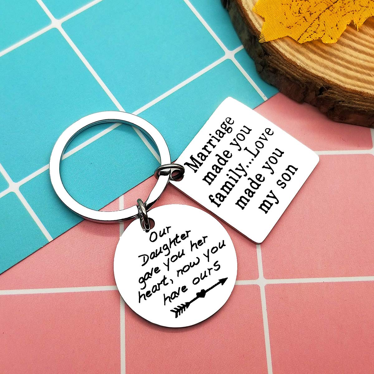 Son-in-Law Keychain Gift - Wedding, Christmas & Birthday Present for Groom