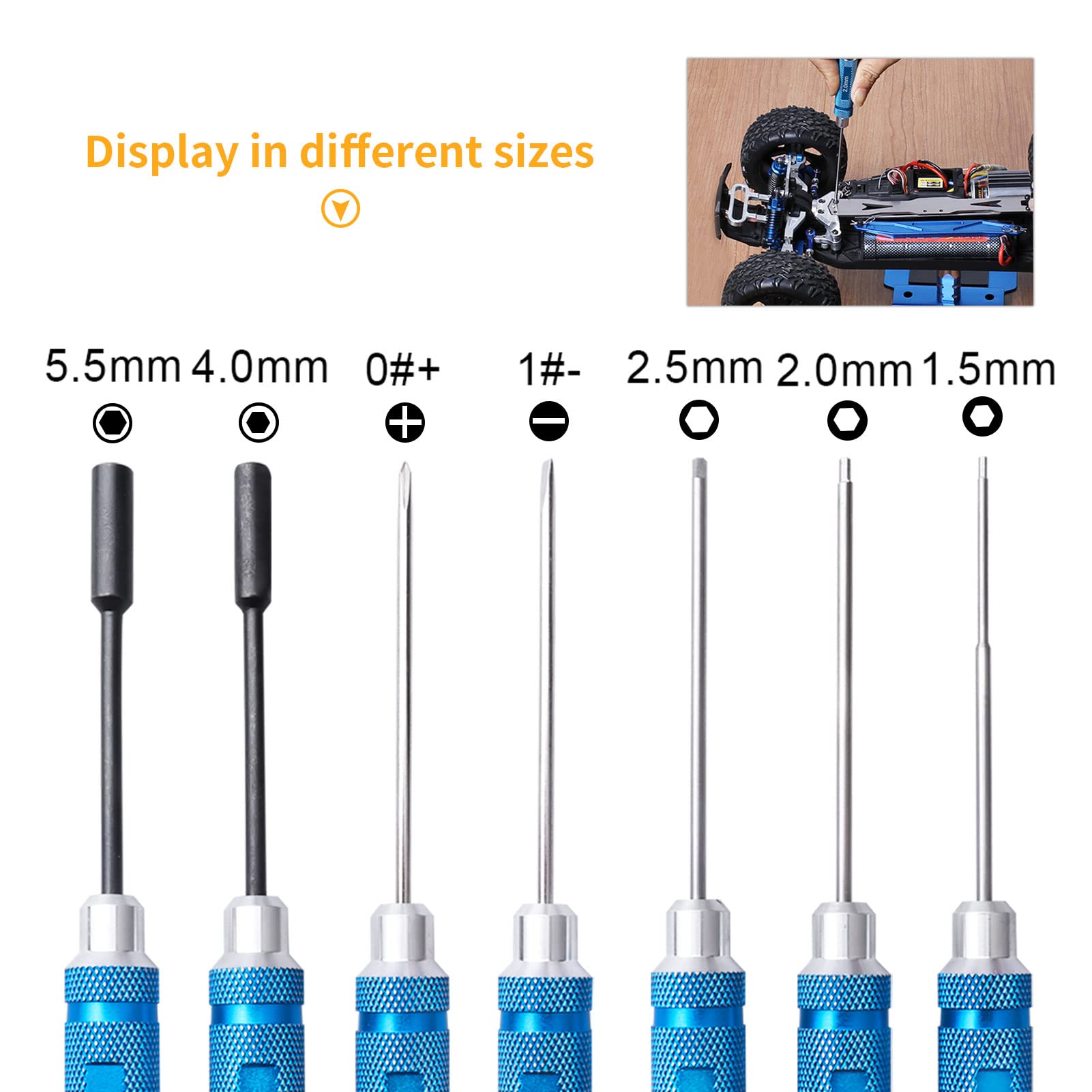 RC Tool Kit & Screwdriver Set with Flat/Phillips/Hex Bits, Pliers, Wrench - Complete Repair Tools for Quadcopter, Drone, Airplane - Compatible with Traxxas, Arrma, Axial, Redcat, Losi RC Models - Perfect for DIY Maintenance & Field Repairs