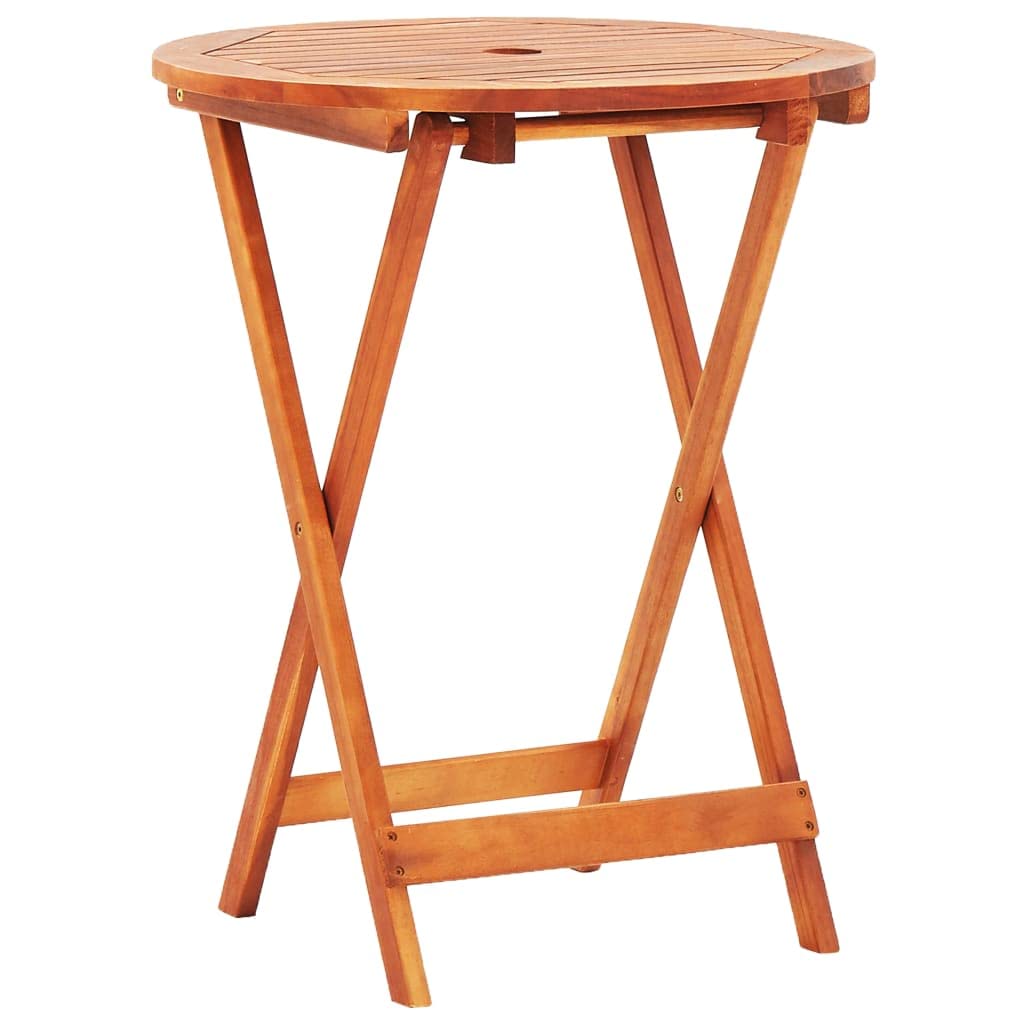 Tikarti Foldable Outdoor Patio Table 23.6x23.6x29.5 Inches - Solid Eucalyptus Wood Square Side Table for Garden, Balcony & Backyard - Perfect for Dining, Entertaining & Relaxing