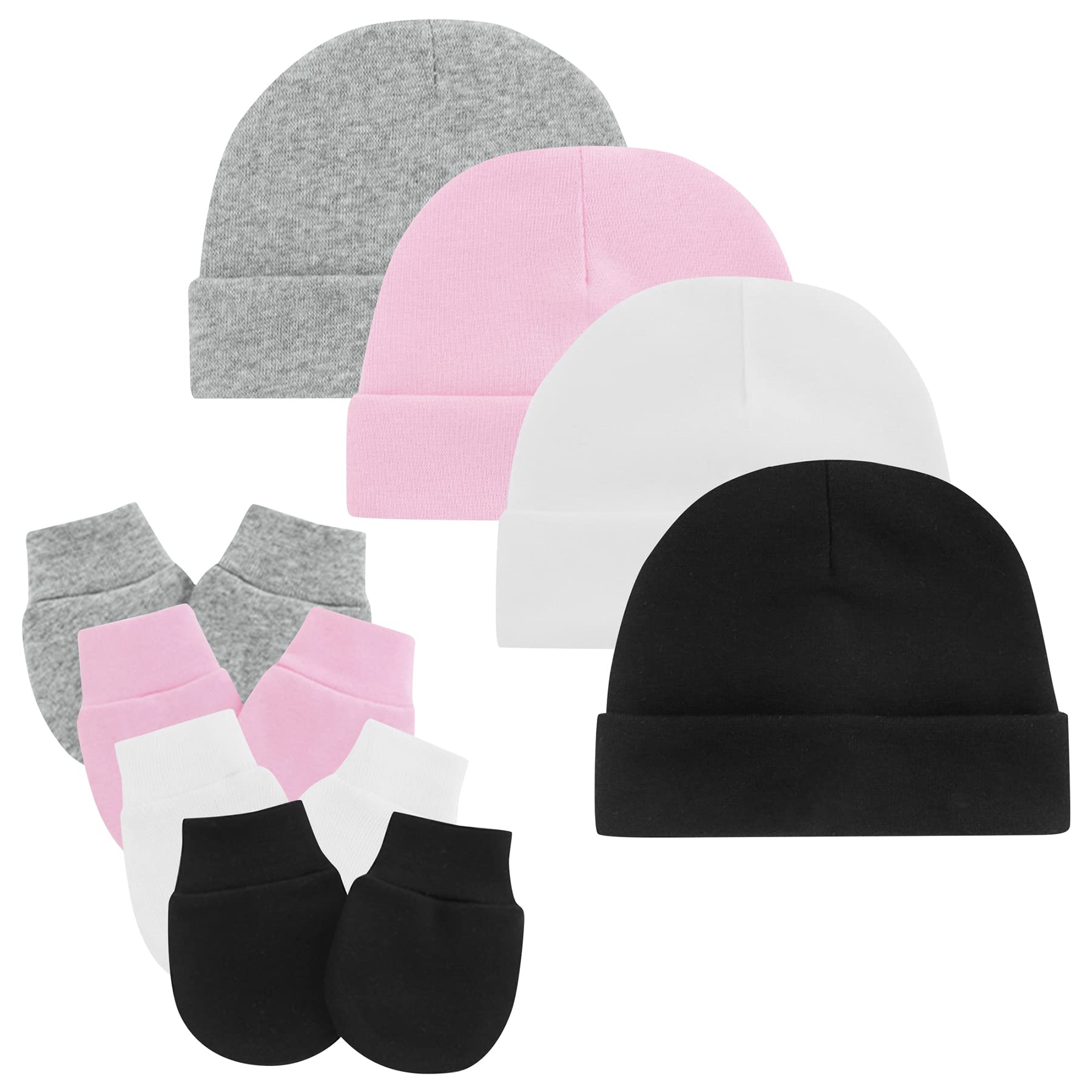Zando Unisex Baby Hats and Mittens Set - Soft Newborn Beanie Cap with Scratch Mittens for Infant Boys & Girls | Perfect for Hospital Photos, Winter Protection & Everyday Use