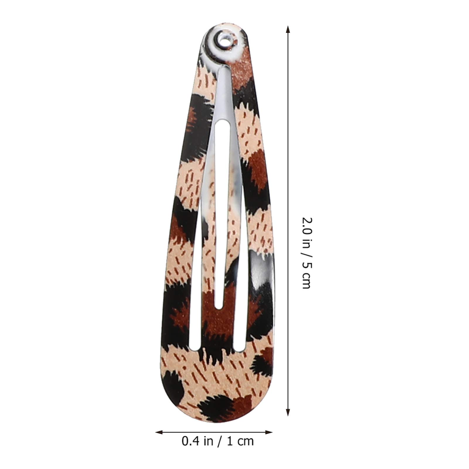 FRCOLOR 24pcs Leopard Print Snap Hair Clips - Non-Slip Metal Geometric Barrettes for Women & Girls - Perfect for School, Work, Parties & Everyday Hair Styling Accessories
