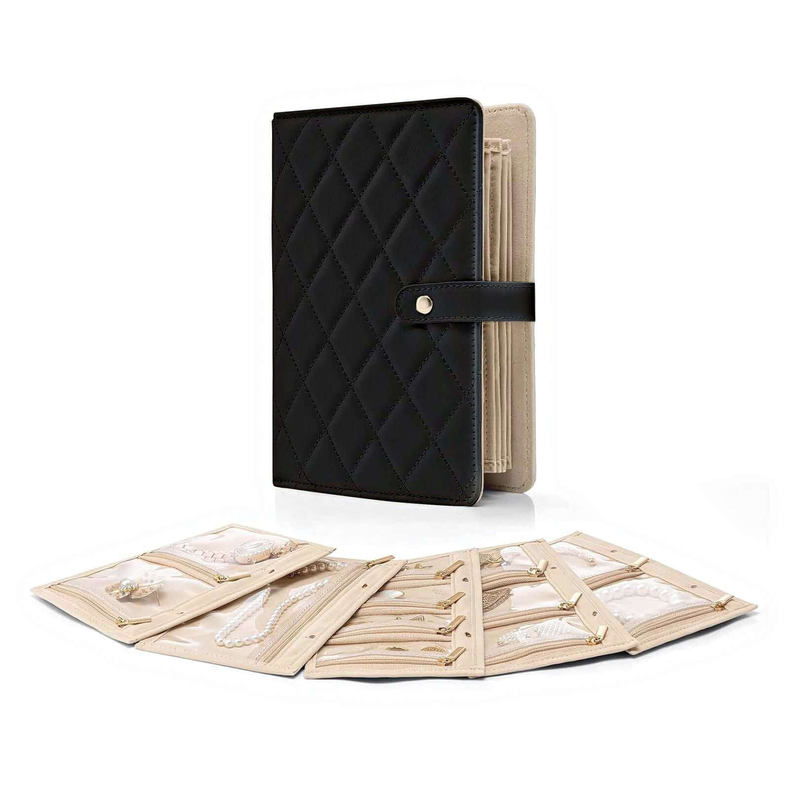 Premium Jewelry Organizer Case - Zippered Binder Book with Storage Pouch | APJ313 | Perfect for Travel, Home & Gift Giving