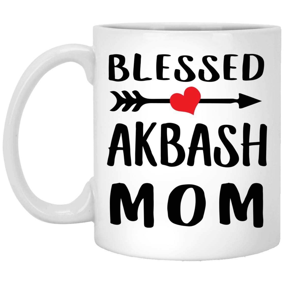 Blessed Akbash Mom Funny Coffee Mug - 11 Oz White Ceramic Cup - Perfect Christmas Gift for Women 2024 - Great for Coffee, Tea & Office Use
