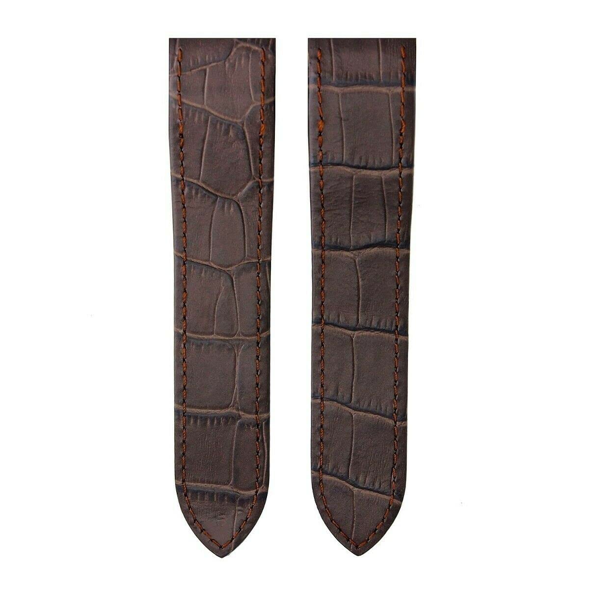 23mm Genuine Leather Watch Band Strap with Deployant Clasp - Compatible with Cartier Santos 100 XL - D/Chocolate Brown - Perfect for Business, Casual & Formal Occasions