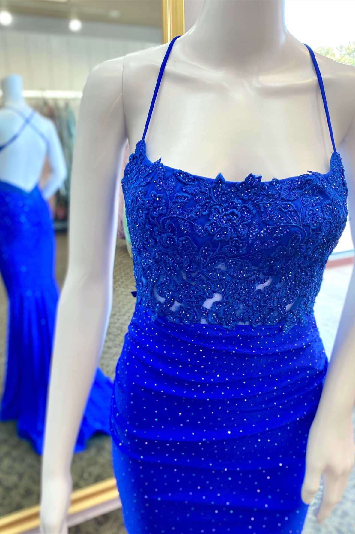 2025 Royal Blue Beaded Prom Dress with Lace Backless Design - Mermaid Long Formal Gown for Homecoming, Ball, and Evening Events
